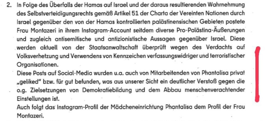 Eine der gekündigten Frauen veröffentlichte und likte auf Instagram antisemitische und antizionistische Aussagen. Von der Staatsanwaltschaft wird aktuell gegen sie wegen Volksverhetzung und Verwendung Kennzeichen verfassungswid. und terroristischer Organisationen ermittelt . 4/6