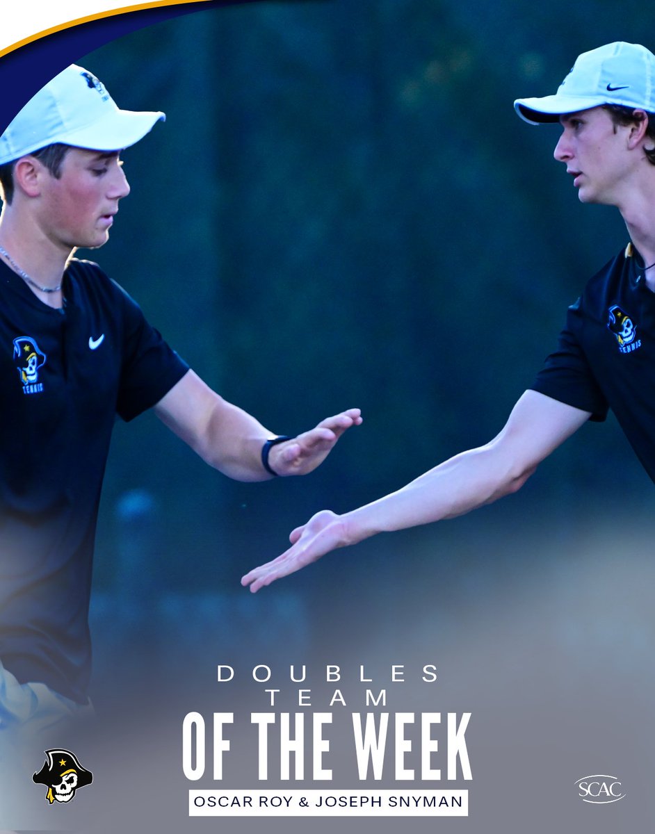 🎾Week 12 | @SUPirates' Oscar Roy and Joseph Snyman named #SCACMTen Doubles Team of the Week. 📰| tinyurl.com/2p94zn9p #SCACPride #DIII50 #d3tennis