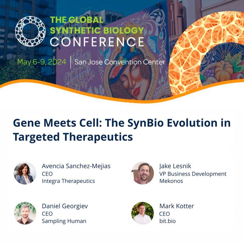 Enthusiastic to explore the amazing cell and gene therapy space with @avenciasm, @MarkKotter and Jake Lesnik! #SynBioBeta2024