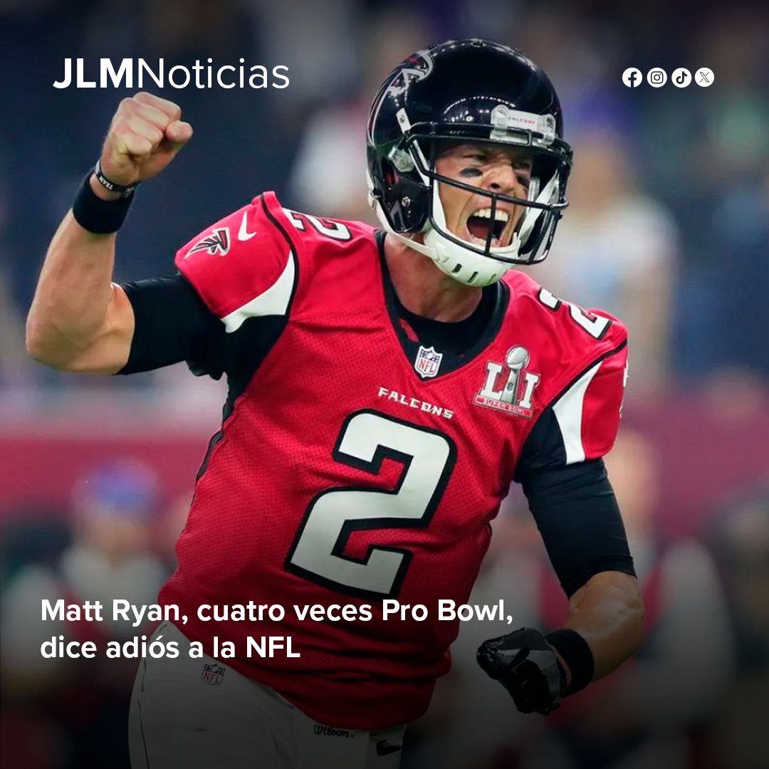 #Deportes | El mariscal de campo Matt Ryan, cuatro veces elegido al Pro Bowl con los Atlanta Falcons, anunció su retiro a los 38 años de edad.

🗞️ Visita nuestra página web: hidrocalidodigital.com

#JLMNoticias #Aguascalientes #Ags #NFL #ProBowl #MattRyan