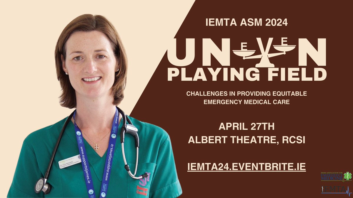 This year's Fergal Hickey Lecture honoree is Dr Una Kennedy, EM Consultant in St James' Hospital and IEMTA's 2023 Trainer of the Year. We are very much looking forward to this talk. Don't miss it! Get your tickets now iemta24.eventbrite.ie