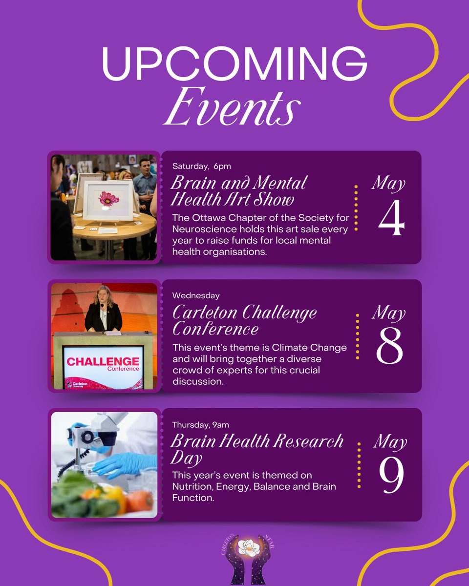 Stress, Trauma & Resilience Working Group (@carleton_star) on Twitter photo May is already shaping up to be an exciting month for Carleton and beyond!
Learn more about the Brain and Mental Health Art Show at <a href="/SfNOttawa/">SfN Ottawa Chapter</a>.
Register for the Brain Health Research Day as well as the Carleton Challenge Conference at the links in our bio. May is already shaping up to be an exciting month for Carleton and beyond!
Learn more about the Brain and Mental Health Art Show at <a href="/SfNOttawa/">SfN Ottawa Chapter</a>.
Register for the Brain Health Research Day as well as the Carleton Challenge Conference at the links in our bio.