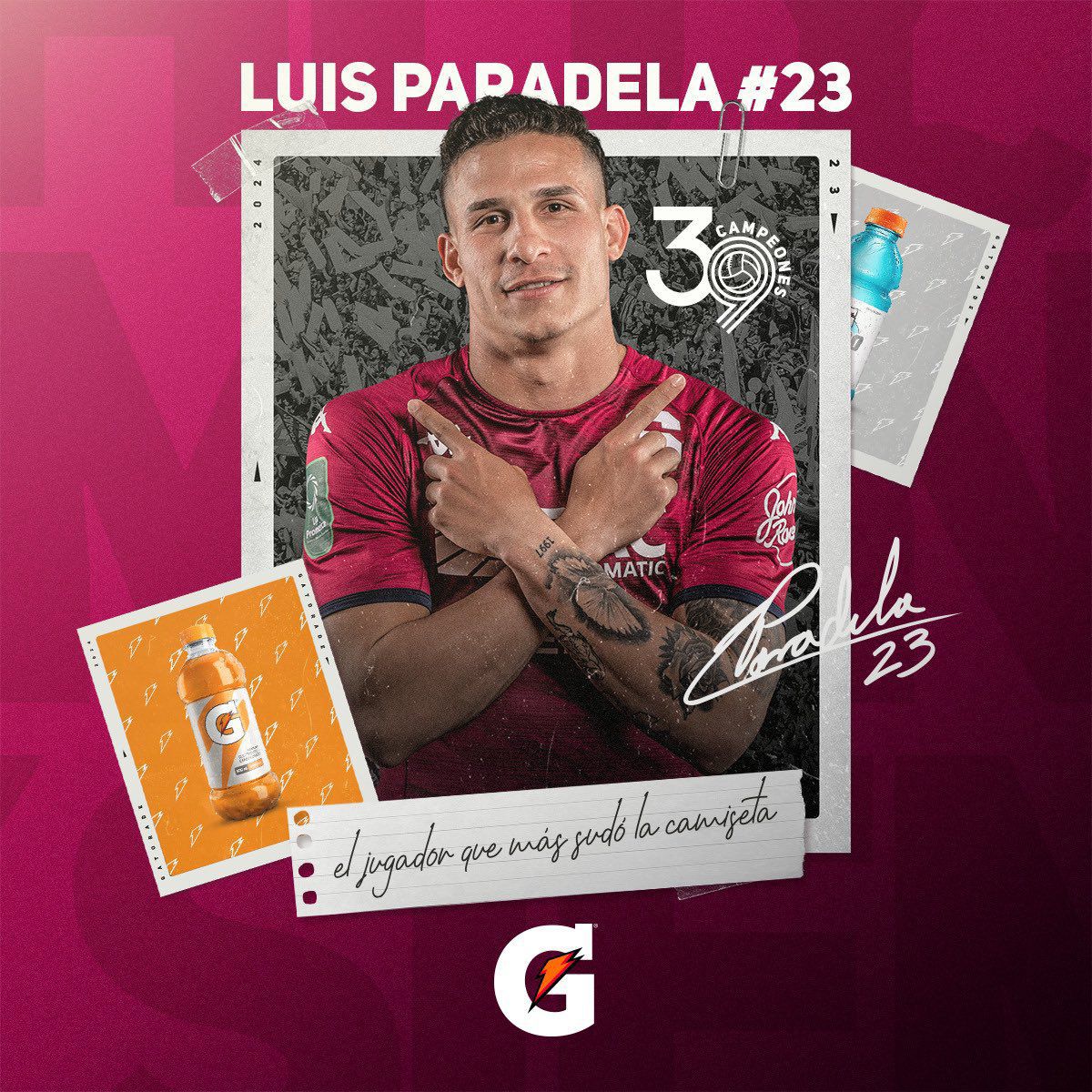 🙌🏻 Luis Paradela fue elegido como el jugador @GatoradeCR 🔥