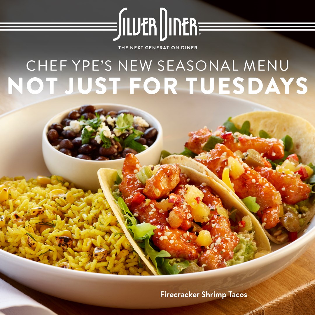 Our new tacos are made for every day that ends in 'y' Check out Chef Ype's new spring menu here: silverdiner.com/menu-seasonal-…