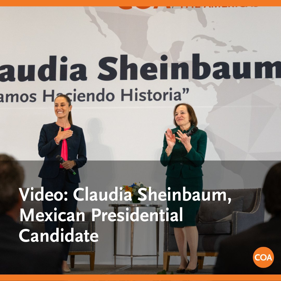 It was a pleasure to host 🇲🇽 presidential candidate Claudia Sheinbaum (@Claudiashein) today in Mexico City to hear her vision for the country's economy. Watch the video: as-coa.org/sheinbaum