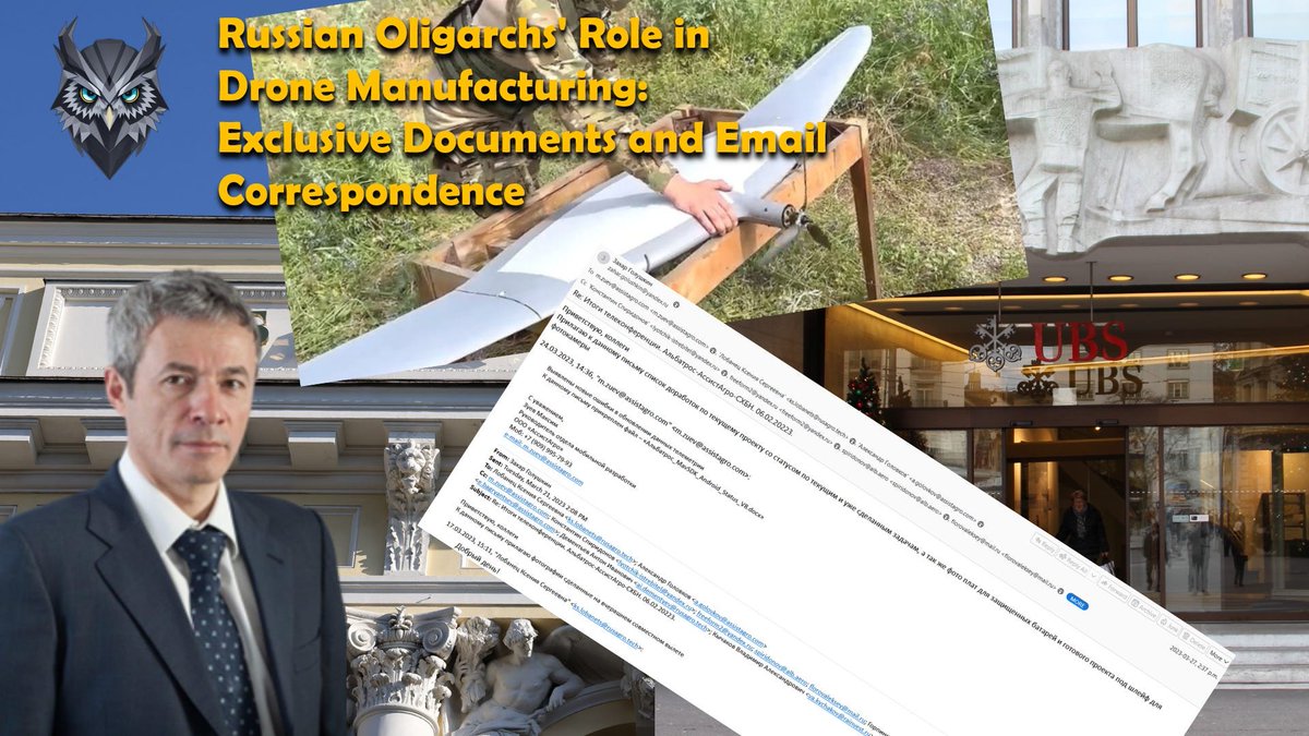 Russian Oligarchs' Role in Drone Manufacturing and Sanction Evasion: Investigating sanctions evasion with exclusive documents and email correspondence. 🧵Thread exposing manipulation, cover-ups, and state aid to evade sanctions revealed through leaked documents and emails: