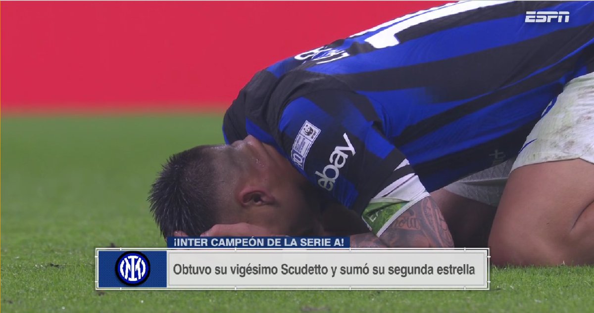 La emoción de Lautaro Martínez tras ganar la Serie A.