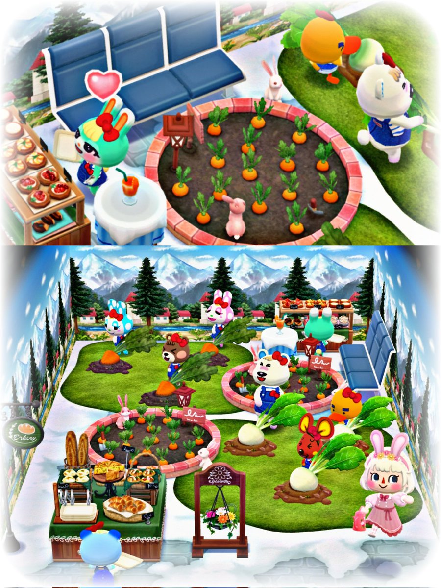 utDOlQh8DzbPYhk's tweet photo. ポケ森⛺［ #PeachLayout ]

　　　　みんなでワッセ〜！！！
       〜 パンと野菜ジュースと収穫祭 ～
🥕＊――――――――――――――＊🥕

#ポケ森 🏕
#ポケ森ニンドリ 📚
#ポケ森_ファッション
#コテージレイアウト 🏚
#ACPC 🌳
#AnimalCrossing 🐾
#PocketCamp 🐒
#AnimalCrossingPocketCamp🧸 https://t.co/AukxBs6jVI