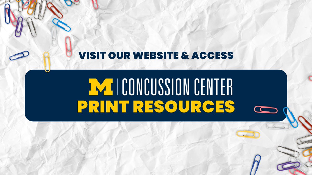 UMichConcussion's tweet photo. Did you know @UMichConcussion offers plenty of free educational print resources? This includes everything from #ReturntoLearnProtocol to Concussion Recognition Tool 6 #CRT6. Visit our website at https://t.co/RB4WfEoiWP for all the educational tools you need on #concussions. π§ πͺ https://t.co/4fFGUWEs72
