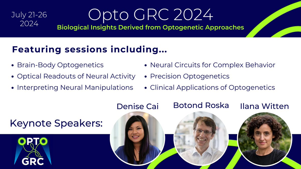 🌟90 days until #OptoGRC2024! 🌟 Poster & conference attendance applications are still being accepted on a rolling basis until June 23. But don’t wait, spots are filling up fast! grc.org/optogenetic-ap…