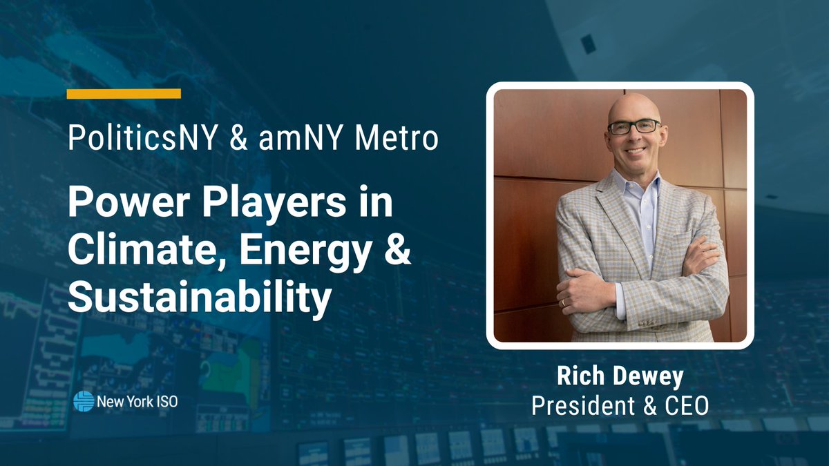 Congratulations to our President & CEO Rich Dewey, named to the @PoliticsNYNews & @amNewYork Metro Power Players in Climate, Energy & Sustainability list. Read about Rich’s work leading us toward a clean, reliable #gridofthefuture ➡️ politicsny.com/power-lists/20… #amnypp #politicsntpp