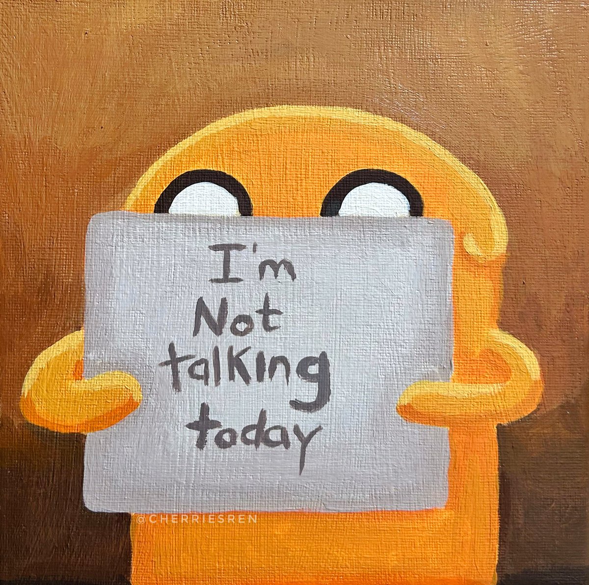 cherriesren's tweet photo. he’s not talking today
acrylic on canvas https://t.co/s92XRaTuH0
