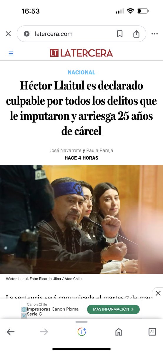 Héctor llaitul condenado. Una buena noticias para chile, excepto en ñuñoa