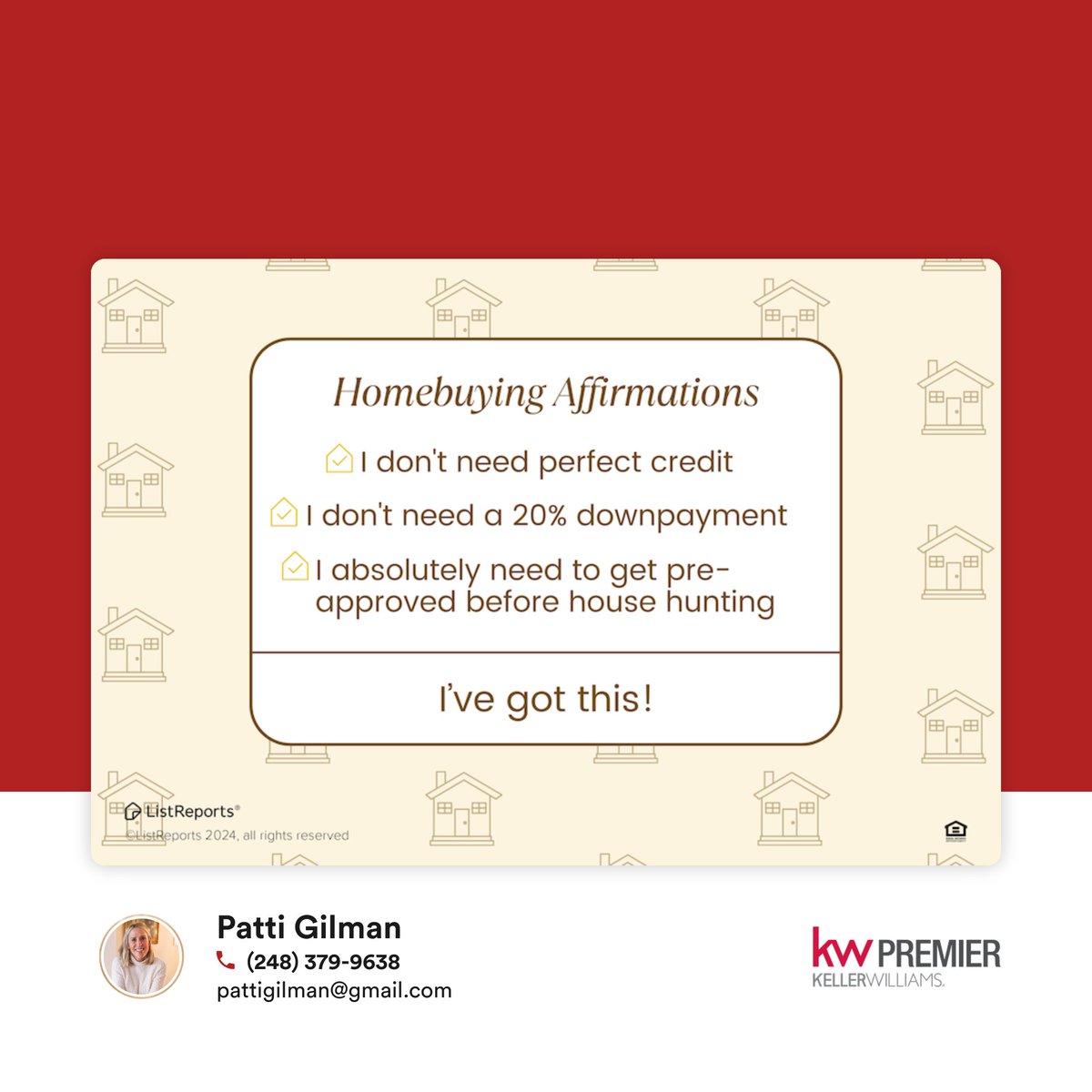 Starting the process of buying a home can be stressful and feel so overwhelming, but remember that you don't have to do this alone, I've got your back. Just send me a message or give me a call! #thehelpfulagent #home #houseexpert #house #listreports