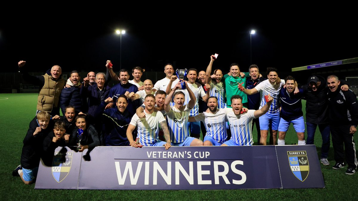 Congratulations to Trinity Vets who beat Woking Vets 3-2 in the Surrey FA Veterans Cup. Nicky Forster took home the match ball after a brilliant hat trick for Trinity. 🏆