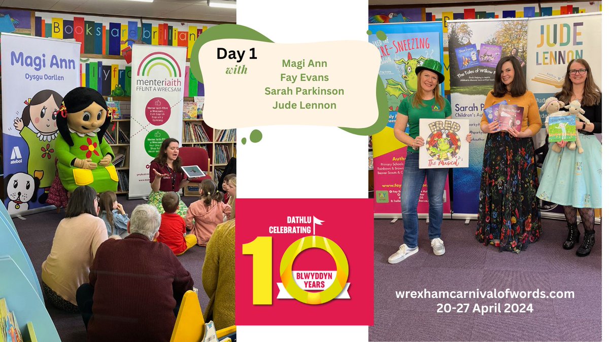 Thank you <a href="/ApMagiAnn/">Magi Ann</a> <a href="/FayEvansAuthor/">Fay Evans - Children's Author</a> <a href="/SparkyAuthor/">Sarah Parkinson</a> <a href="/JudeLennonBooks/">Jude Lennon Books</a> #Wrexcarnival #Wrexham @WxmLibraries  #storytelling
