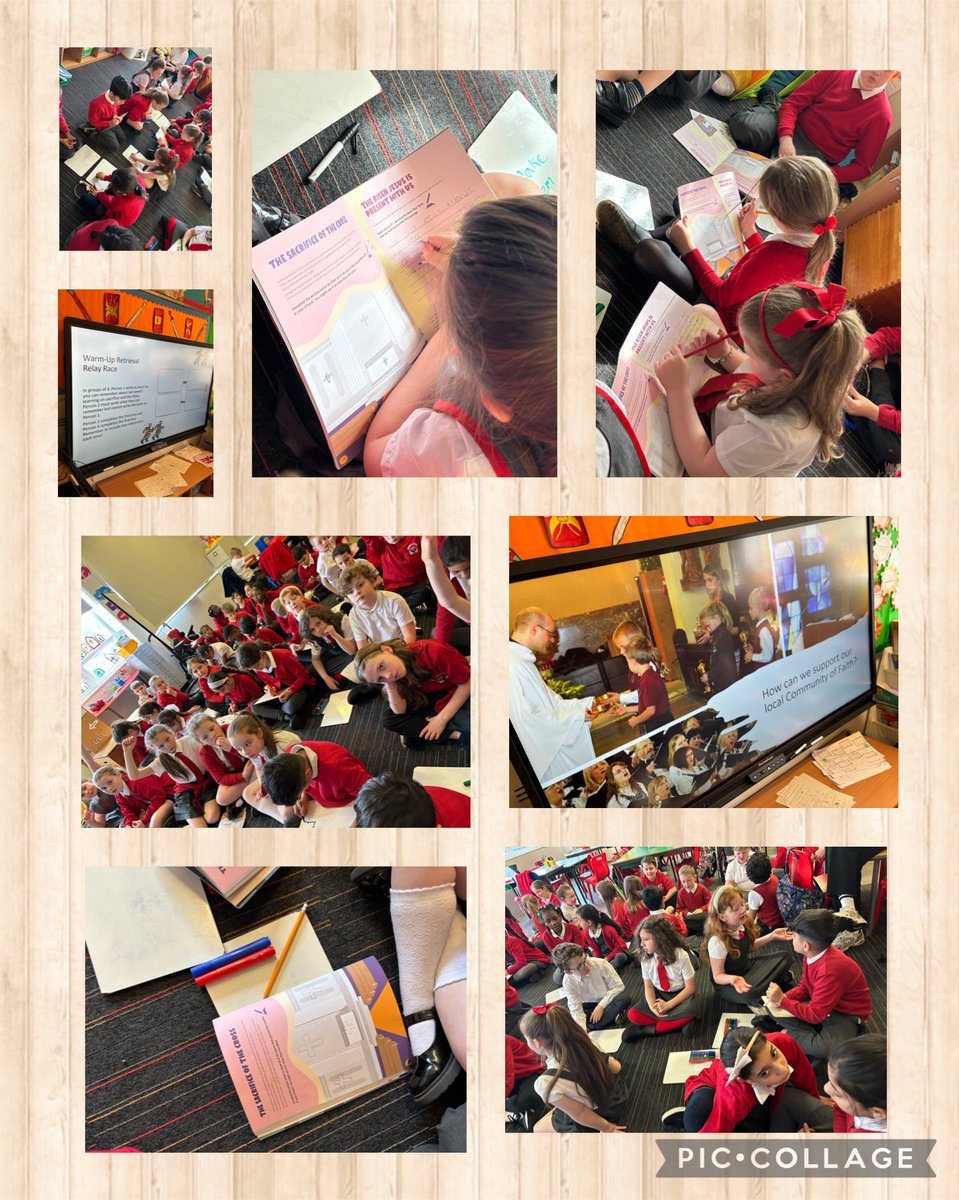 P4 classes are working hard to prepare for their sacrament of Holy Communion 🙏🏼 last week we were learning about the sacrifice of the cross and the consecration during mass @CorpusChristi_K @MrArchibald_ @HigneyMiss