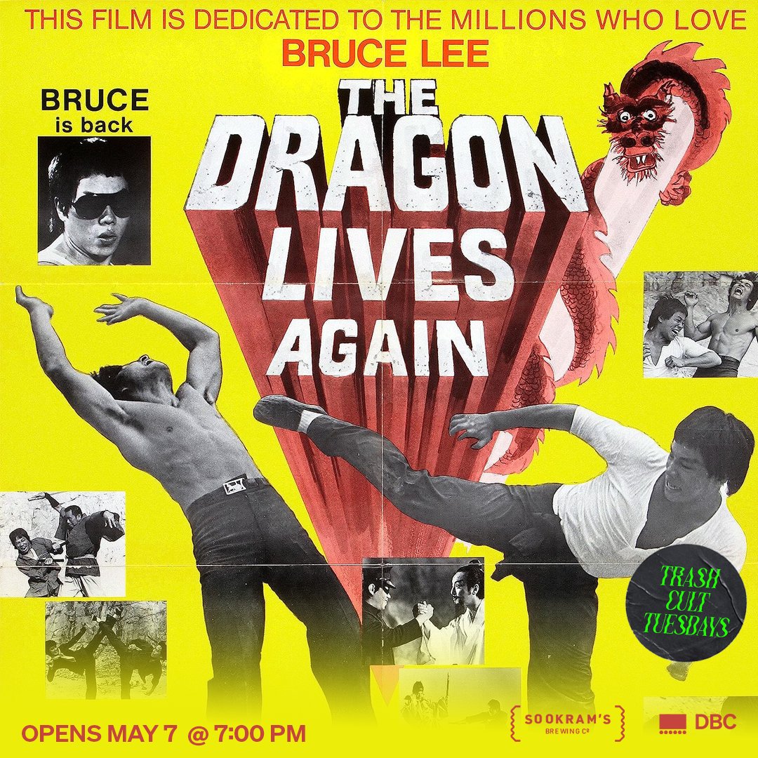The Dragon Lives Again finds the spirit of Bruce Lee (Bruce Leung Siu-lung) battling through the Underworld against Dracula, James Bond, The Godfather, 'The Exorcist,' Emmanuelle, some mummies, and more. The Dragon Lives Again opens May 7.
