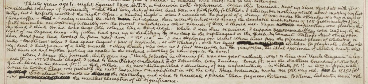 StrongsNewYork's tweet photo. In 1865, with the Civil War finally over, Mr. Strong remembered when he began his Journal. https://t.co/tTwXXHnEha