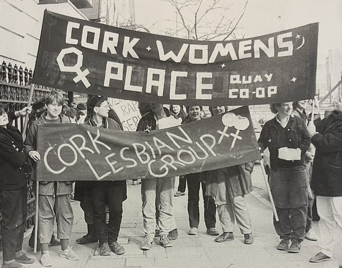 Happy #LesbianVisibilityWeek! Lesbians have always been at the forefront in the fight for gay and women’s rights, despite lesbian-specific issues often being ignored by others. 📷: Lesbians on International Women’s Day, Cork, Ireland. 1985.