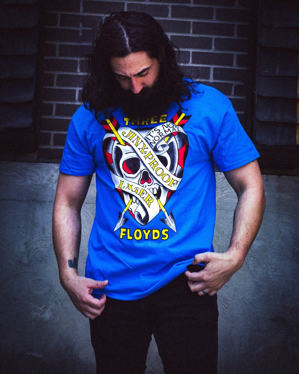 Don't be confused, pal. Sometimes we do actually have t-shirts that aren't black . . . Find this ✨blue✨ Jinxproof tee in our store at 3floyds.com or at our kiosk in Munster right now.