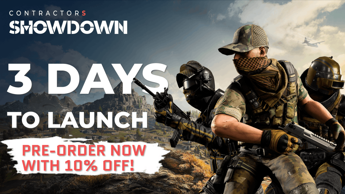 The wait is almost over - only 3 days away from squadding up with friends in Contractors Showdown! PRE-ORDER now and get a 10% discount along with an exclusive Skill Issue skin pack. metaque.st/3QdO1Pq