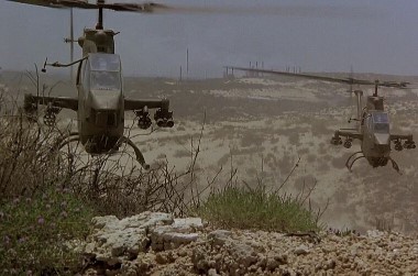 #Bales2024FilmChallenge 22 Apr: Combat Helicopter Iron Eagle (1986) Enemy Cobras fly after Doug & Chappie #RIPLouisGossettJr #IronEagle #GenX #Helicopter