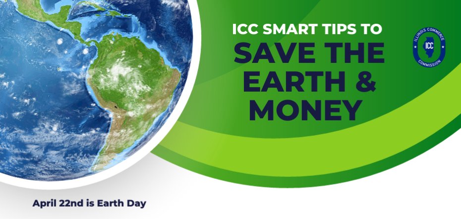 The ICC is celebrating #EarthDay! These energy efficiency and conservation tips can help you save $100s on utility bills while reducing pollution from energy production and water waste. icc.illinois.gov/downloads/publ…