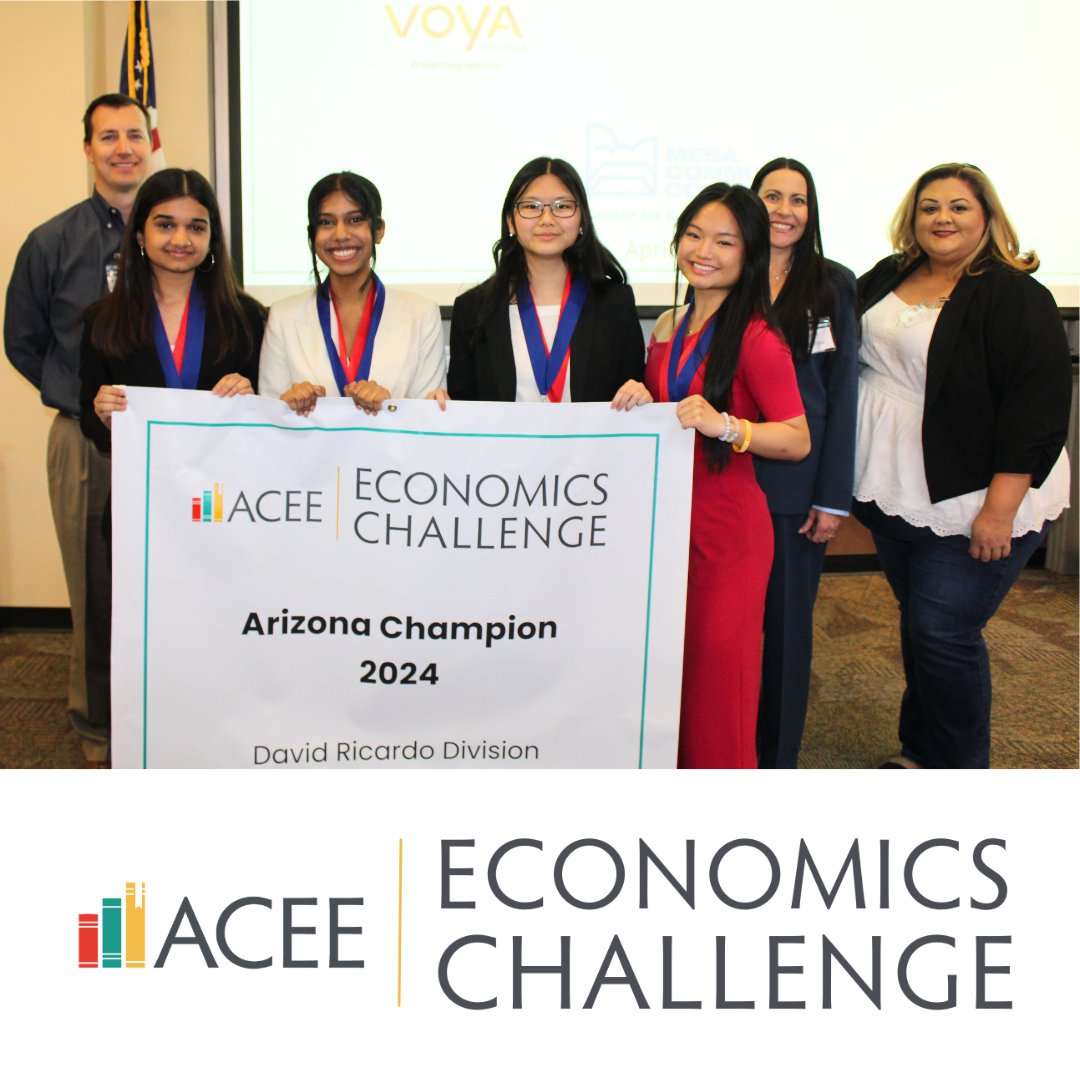 Congrats @Hamilton_Highl - D1 Yappers! They have won the AZ State Championship - Economics Challenge - David Ricardo Division! We wish them the best of luck as they represent Arizona at the upcoming National Economics Challenge! #WayToGo! #EconIsEverywhere #CommitToFinLitAZ