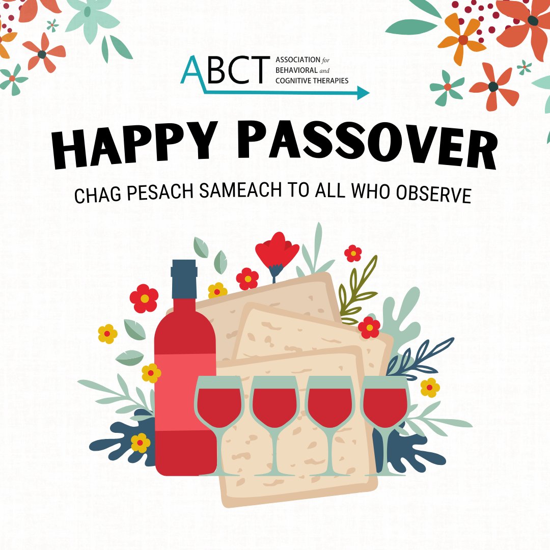 Chag Pesach sameach! We at ABCT would like to wish a sweet Passover to all who observe.