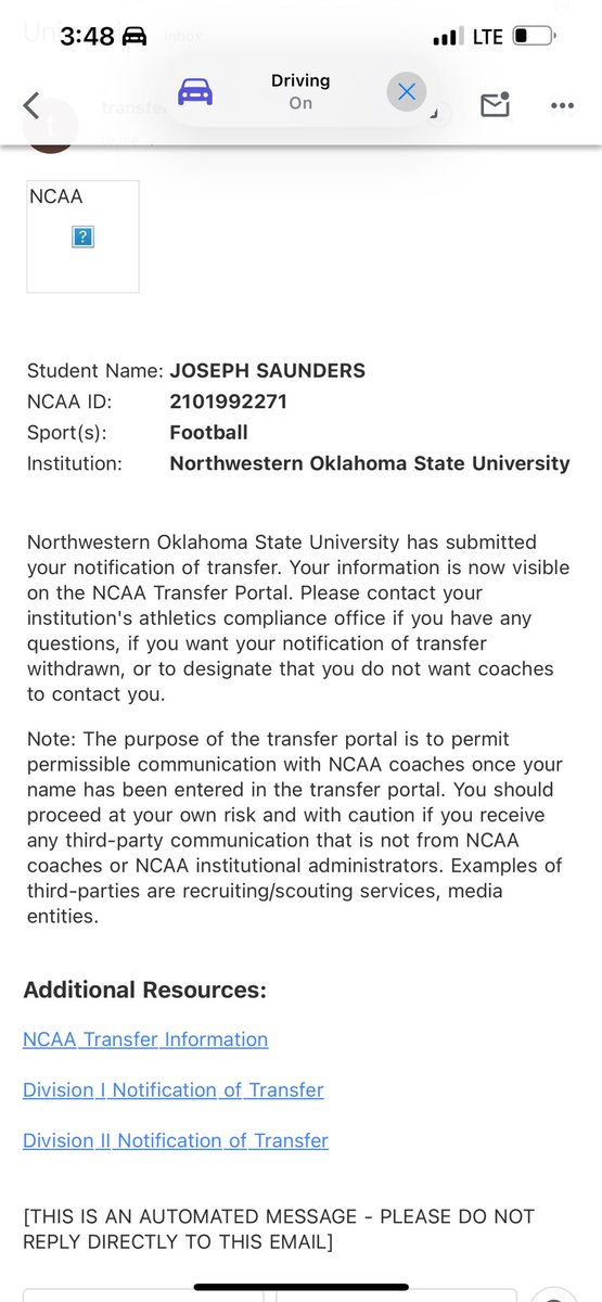 I want to thank northwestern Oklahoma for giving me an opportunity for these last past 3 years academic and athletic opportunities with that being said I will officially enter my name into the transfer portal with 2 years of eligibility
