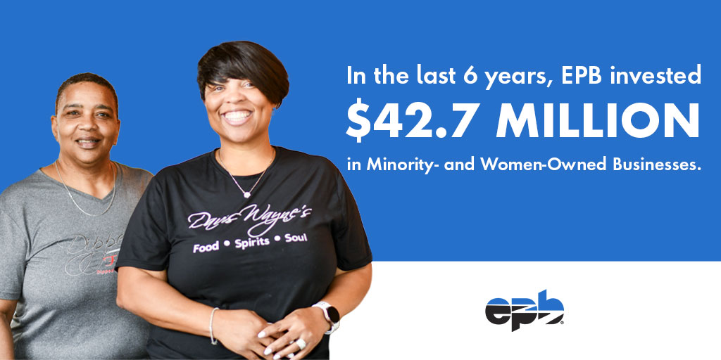 At #EPB, supplier diversity is important and why we encourage all minority and women-owned businesses to join our growing partner network. In the last 6 years, we've invested over $42 million in #MWOBs! Register for #EPBSupplierDiversityDay on 5/23 ➡️ epb.com/supplierdivers…