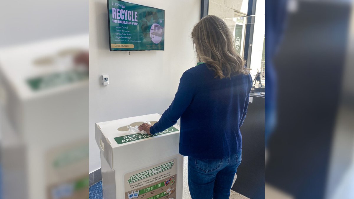 cityoflenexa's tweet photo. It’s #EarthDay! To celebrate Lenexa is kicking off a recycling challenge. Drop off household bags and wraps (the ones you can’t put in your recycle bin) and we’ll use them to get an earth-friendly, composite bench for our community.

Learn more at https://t.co/2XuHrBaLBX https://t.co/7Nzrz3c6Xm