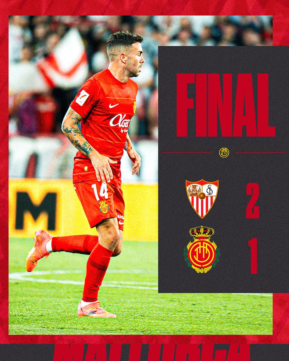 MAÇ SONUCU | 👹🫠
Sevilla FC 2 - 1 RCD Mallorca

90+4' | Abdón Prats 

Yapacak bir şey yok, denedik olmadı. İlk yarı özellikle oyun anlamında belki de daha iyiydik ancak skor üretemedik, ikinci yarı sıfırdık, sadece sıfır. Sonuç olarak mağlup olduk. 

Odak: Cádiz