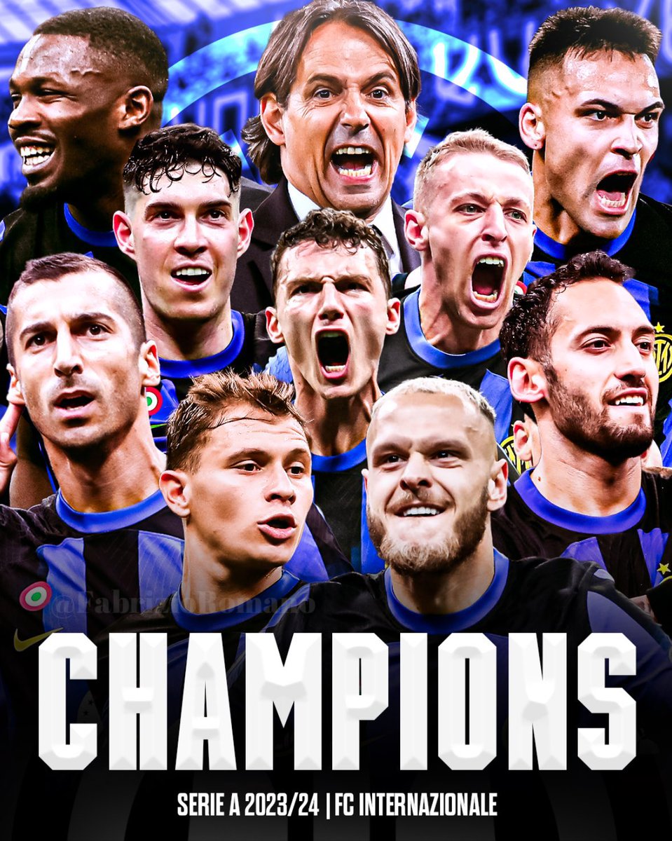 🚨🚨🚨🇮🇹 Inter are Serie A champions with their league title number 20 in their history, in a day number 10197 since Rubentus won the Champions League. 👏🏻👏🏻👏🏻