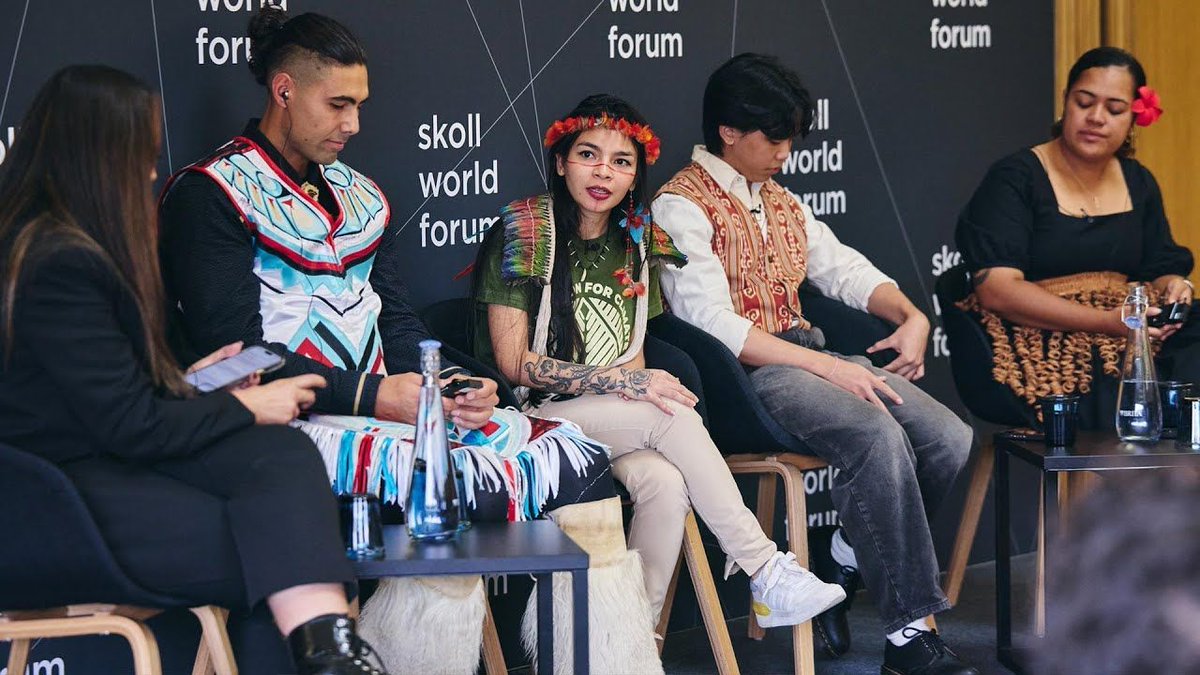 On this #EarthDay, we're highlighting a #SkollWF session where Indigenous leaders shared how they're using storytelling to move climate action forward. Thanks to @nativeric, @miafilohivalu, @txaisurui, @CrystalEchoHawk for joining. Watch the session: skoll.wf/3QaSWk0