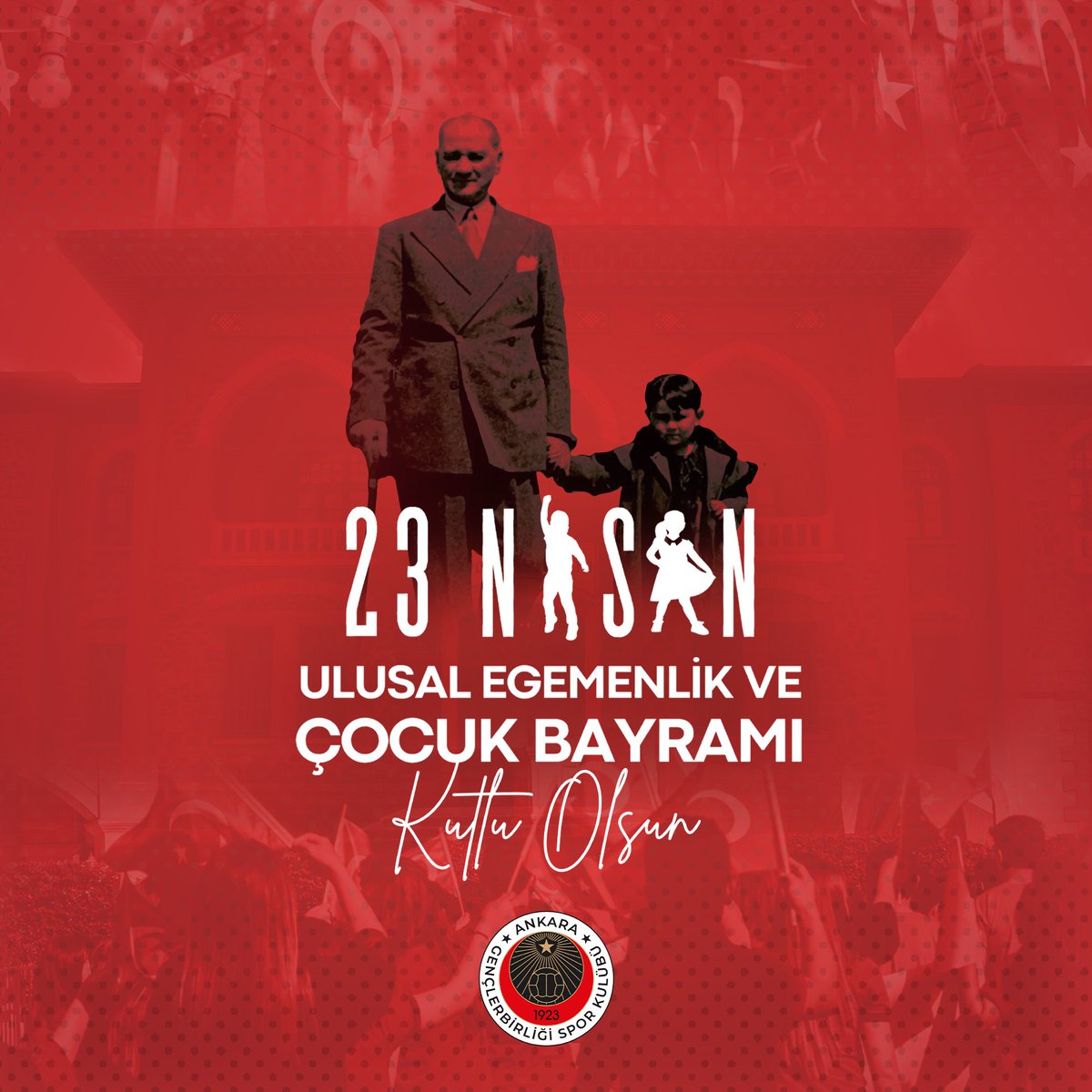 🇹🇷 23 NİSAN ULUSAL EGEMENLİK VE ÇOCUK BAYRAMI KUTLU OLSUN...

Ulu Önder Gazi Mustafa Kemal Atatürk, 23 Nisan 1920'de Türkiye Büyük Millet Meclisi'ni açarak; halk egemenliğine dayalı demokrasinin ve Cumhuriyetin temellerini atmıştır. Bu nedenledir ki Gazi Mustafa Kemal Atatürk,