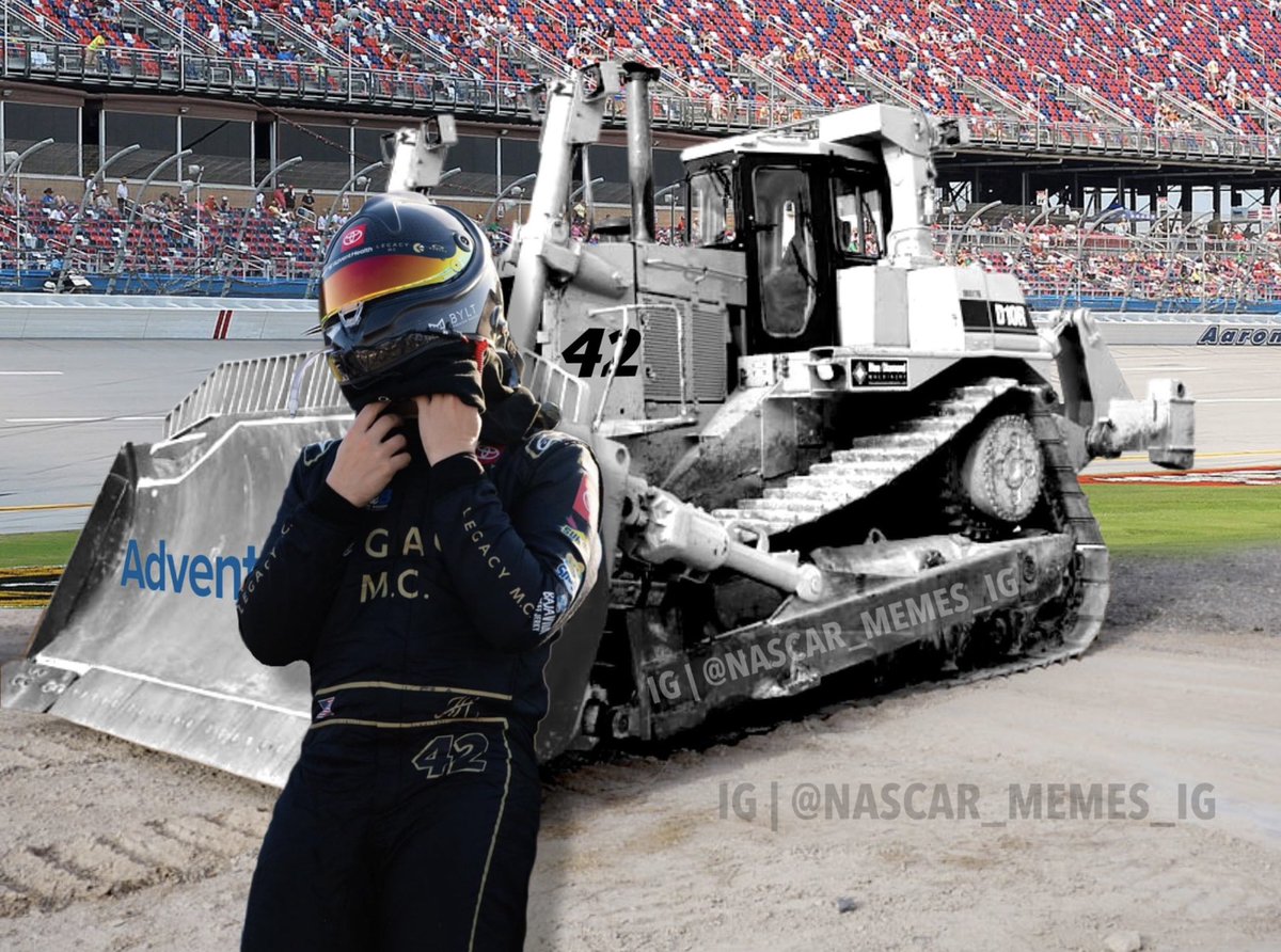 John Hunter Nemechek getting out of his car after a hard fought day of wrecking more cars