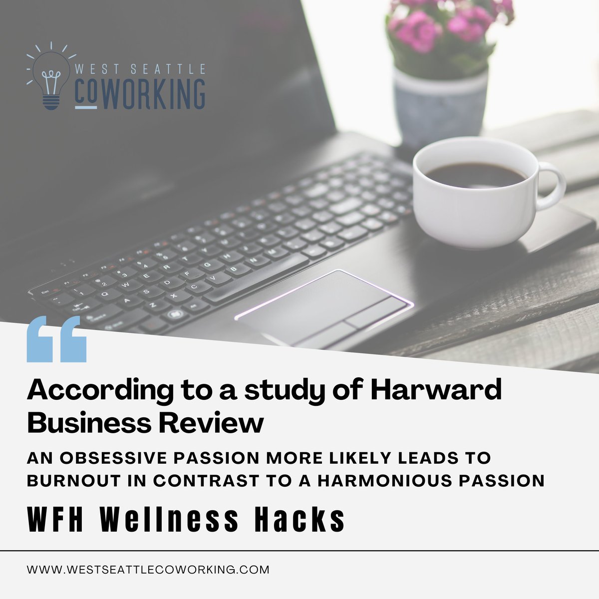 In the world of remote work, passion is a driving force but be careful it can silently turn into a double-edged sword....
👉 zurl.co/kQrQ
 #burnouts  #workburnout #burnouttherapy #wellnesshacks #coworking #coworkinglife #CoworkingSpace #westseattle #workfromhome