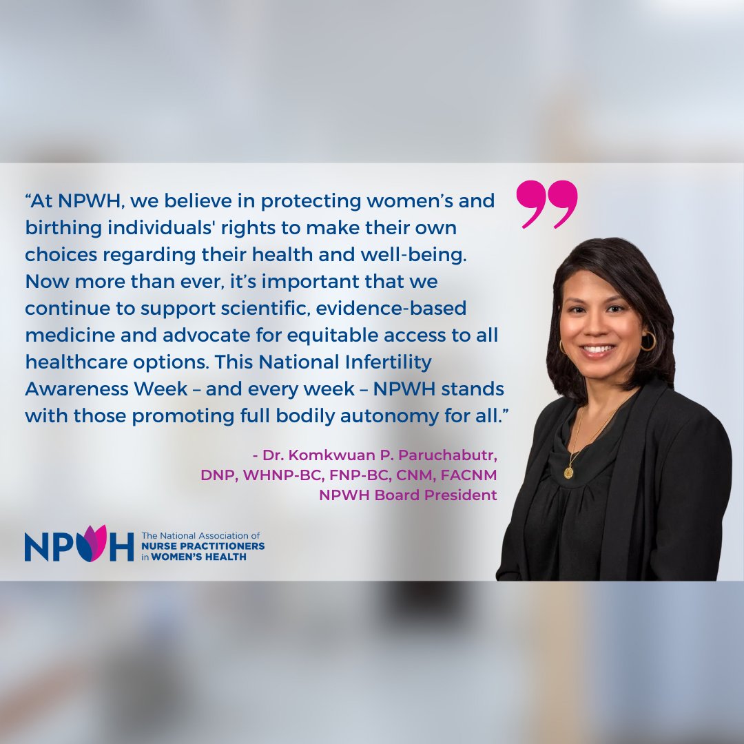 April 21-27 is National Infertility Awareness Week; let’s continue to work toward a future where infertility is met with compassion, understanding, and comprehensive support. #InfertilityAwareness #NPWH