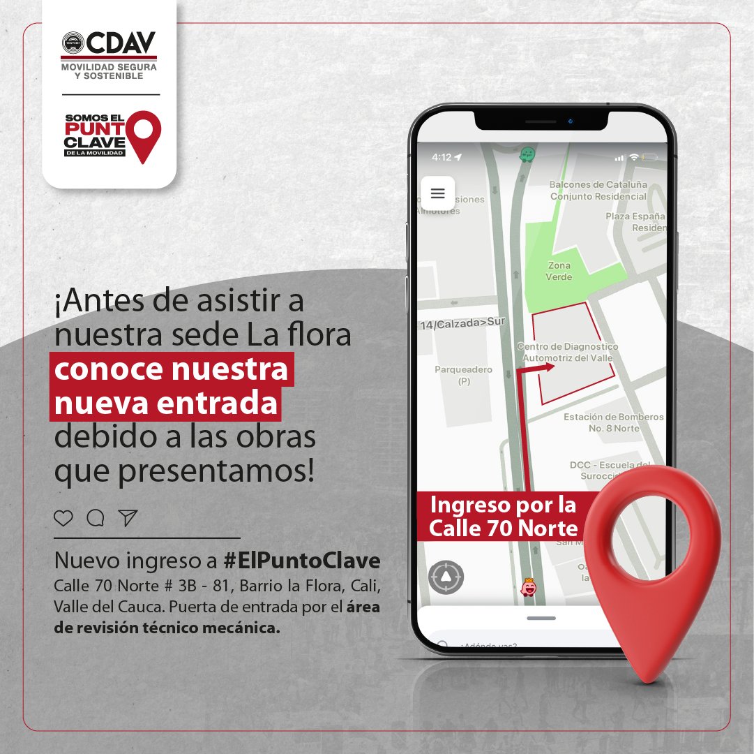 CDAVCali's tweet image. 🚨🙌🏼Te informamos que debido a trabajos de remodelación, toda nuestra atención al cliente se brinda en el ingreso de la calle 70 Norte. En el CDAV, estamos listos para recibirte con los brazos abiertos y ofrecerte la mejor atención y servicios.