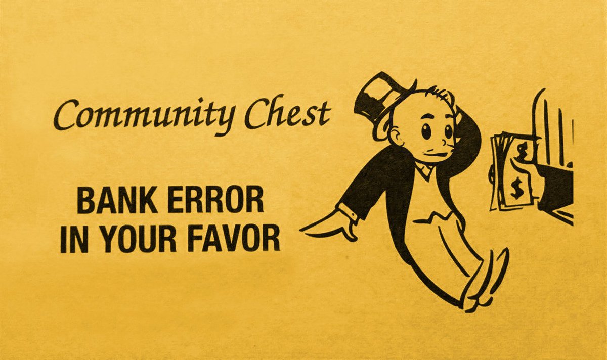 There has been a bank error in your favor #crofam 🤭

We accidentally airdropped an extra 200 Billion $CAW to those who bought <a href="/cronoscrocrow/">CRO CROW</a> PFPs last month for a total of 700 Billion!! 🔥🐦‍⬛🔪