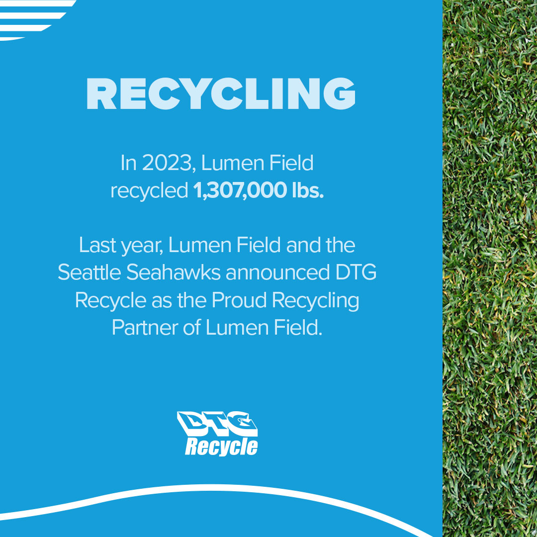 At Lumen Field, we're proud to lead by example with our commitment to sustainable practices. Join us as we continue making strides towards a greener future.