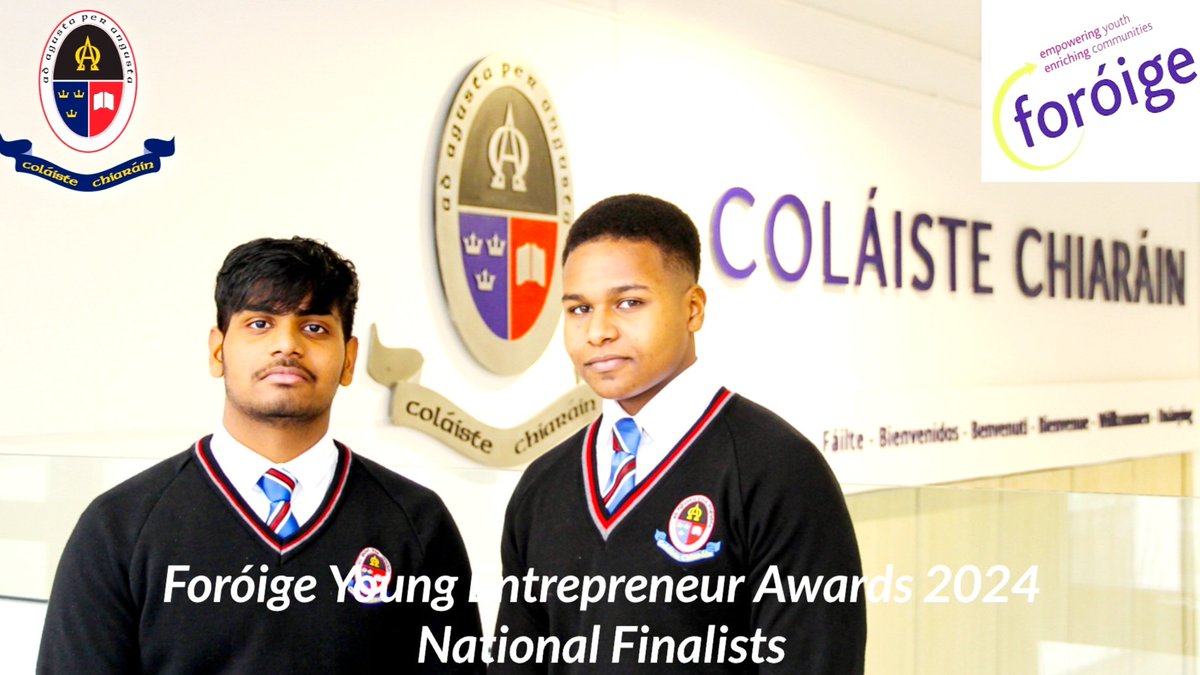 Well done to @colaiste students Taha Nije & Aidan Oscar, who have reached the National Finals of the Foroige Young Entrepreneur Awards. They will showcase their project on May 8th in Dublin. The best of luck for the finals!!! @Foroige @ETBIreland @LCETBSchools @Limerick_Leader