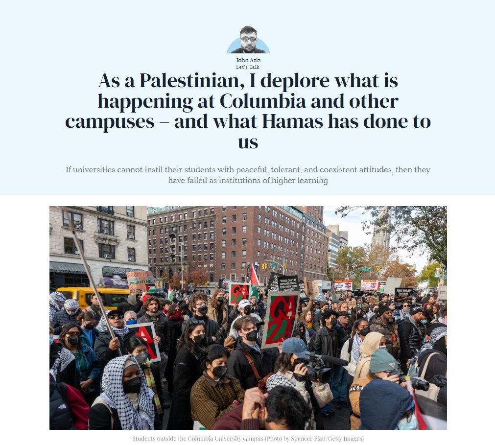 'What is actually needed to resolve the conflict and bring dignity and freedom to the Palestinian people — and what I wish these students would advocate for — are mature, empathetic, and compassionate leaders on both sides willing to work together to build towards coexistence,