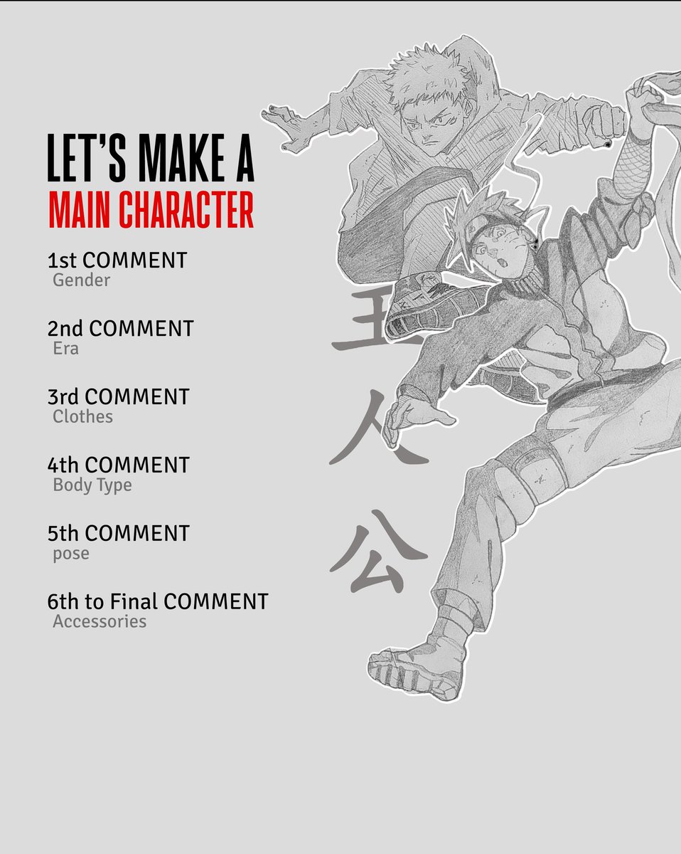 Let's create an OC together! I'll merge your ideas and generate a character based on your comments! Let's Go! 
#animeart #sketches #pencildrawing #illustrations #animeart #animesketch #traditionalartwork #animepose #animecommunity #fyp
