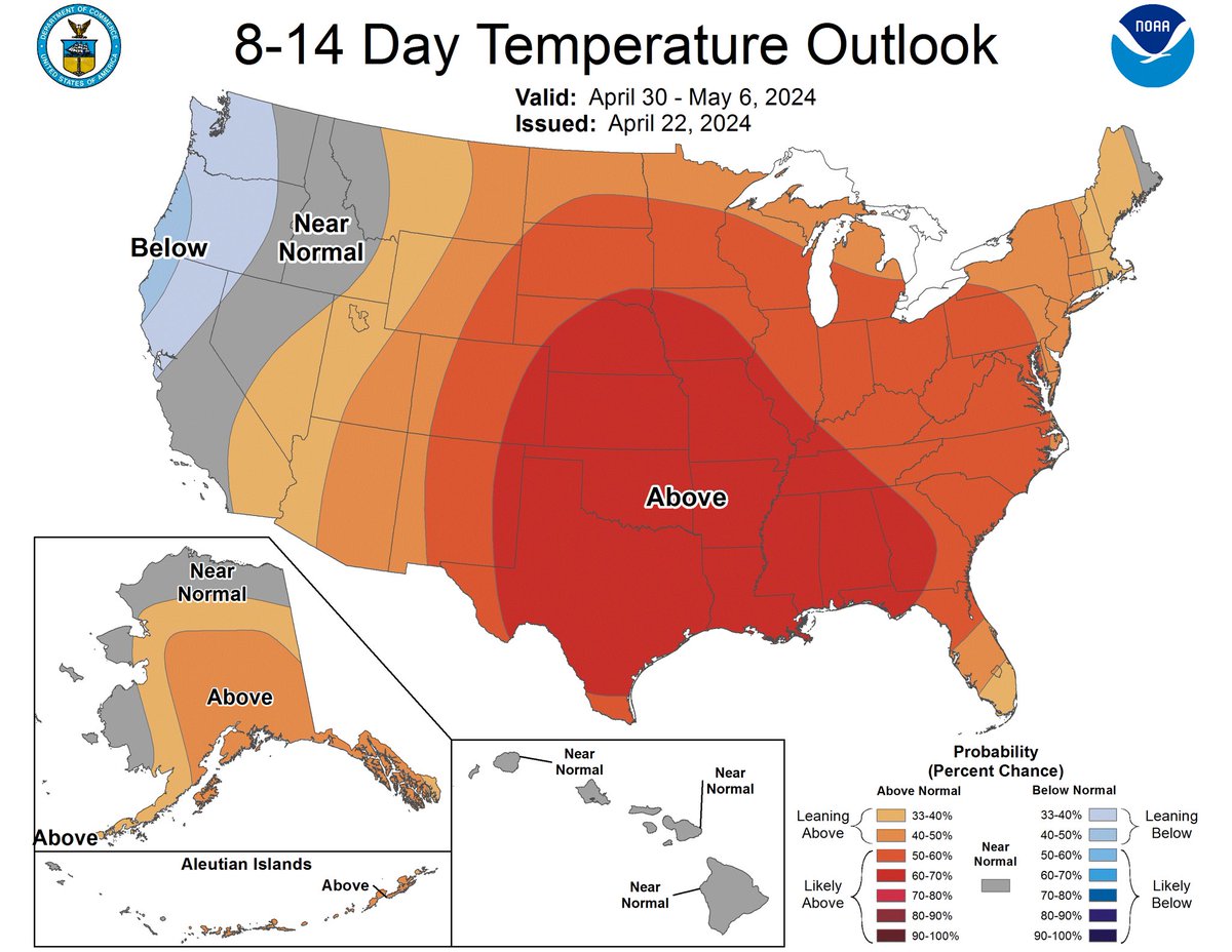 If you’re wanting some warmer temperatures, you’re in luck! Above normal temperatures are favored as we close out the month of April and get into the first week of May!