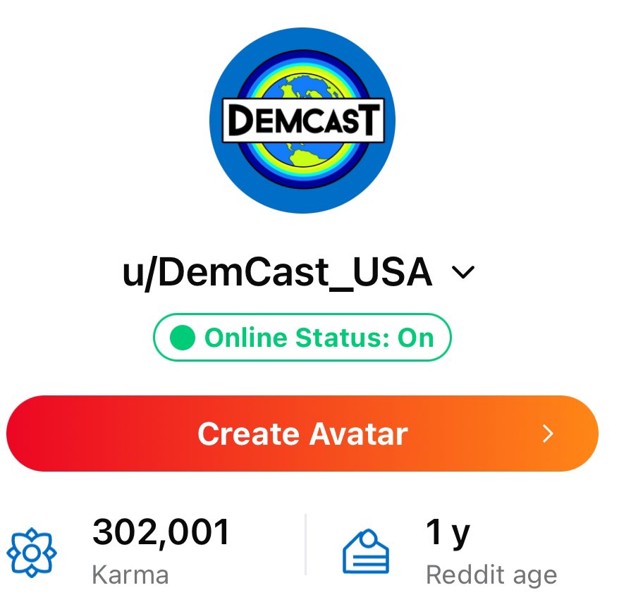 Our @DemCastUSA account just passed 300,000 karma on Reddit. Props to our Reddit guru Ryan for his hard work building that presence. Be sure you’re following us over there!