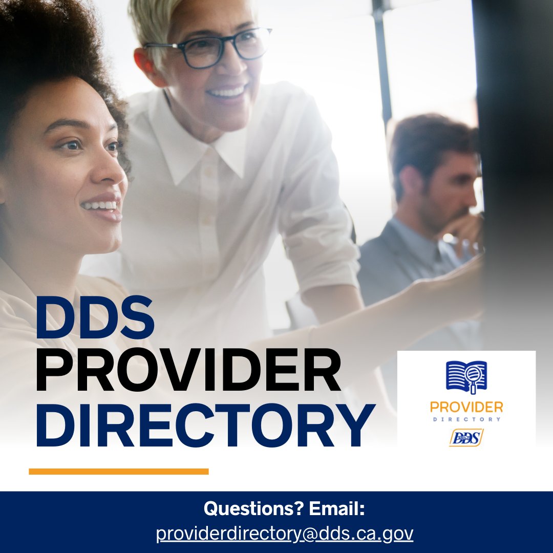 CaliforniaDDS's tweet image. Phase 1 of DDS’s new Provider Directory is just around the corner. With on-demand training materials and support available, navigating the new system will be a breeze. Get ready to experience improved service provider data management! rb.gy/zov2zp #ProviderDirectory