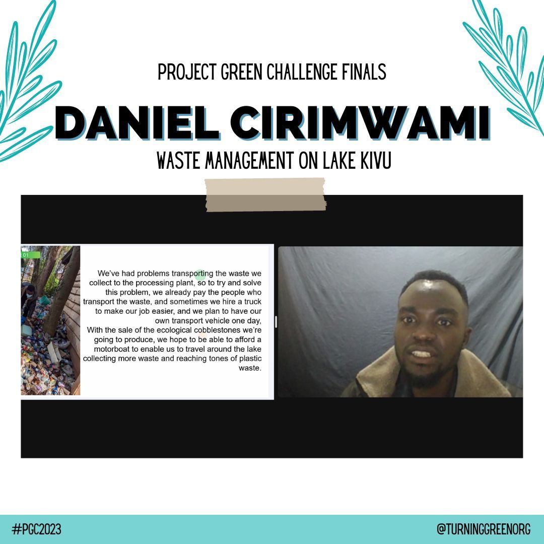 TurningGreenOrg's tweet image. INSPIRED by Daniel for his work on plastic waste management on Lake Kivu! Yesterday, the #PGC2023-ers presented on the process, completion and impact of the Climate Action Projects they have been working on since November. You can read more about students’ CAPs on our website.